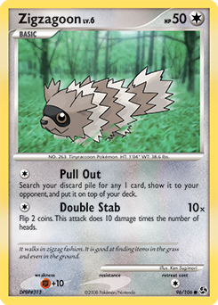 Zigzagoon z edície Great Encounters, karta č.96