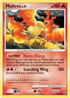Moltres z edície Majestic Dawn, karta č.10