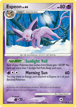 Espeon z edície Majestic Dawn, karta č.18