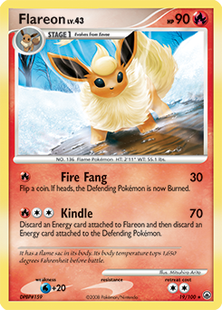 Flareon z edície Majestic Dawn, karta č.19
