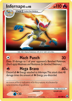 Infernape z edície Majestic Dawn, karta č.22