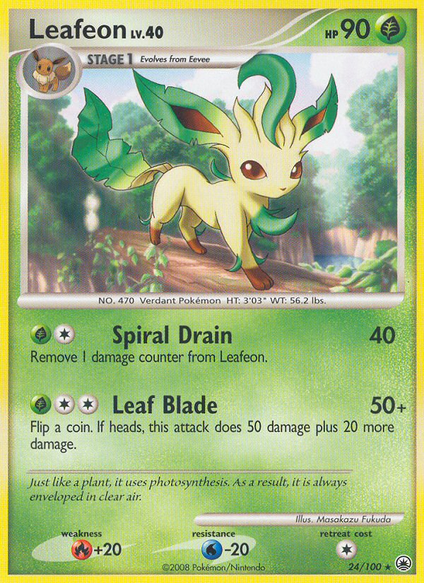 Leafeon z edície Majestic Dawn, karta č.24