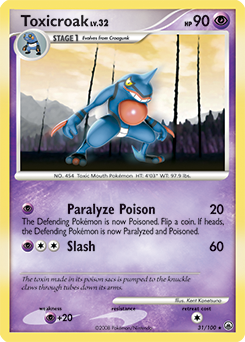 Toxicroak z edície Majestic Dawn, karta č.31