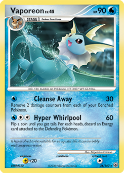 Vaporeon z edície Majestic Dawn, karta č.34