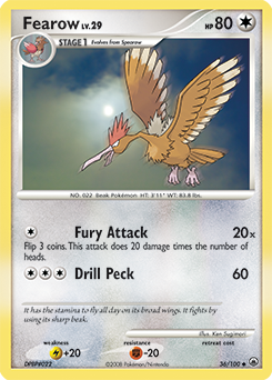 Fearow z edície Majestic Dawn, karta č.36
