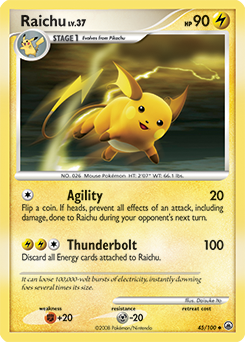 Raichu z edície Majestic Dawn, karta č.45
