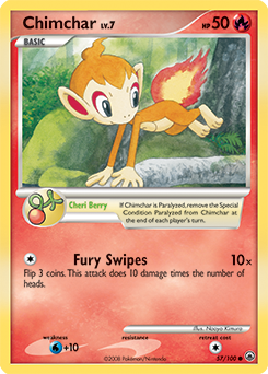 Chimchar z edície Majestic Dawn, karta č.57