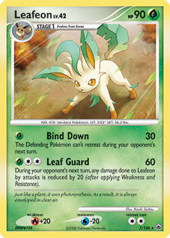 Leafeon z edície Majestic Dawn, karta č.7