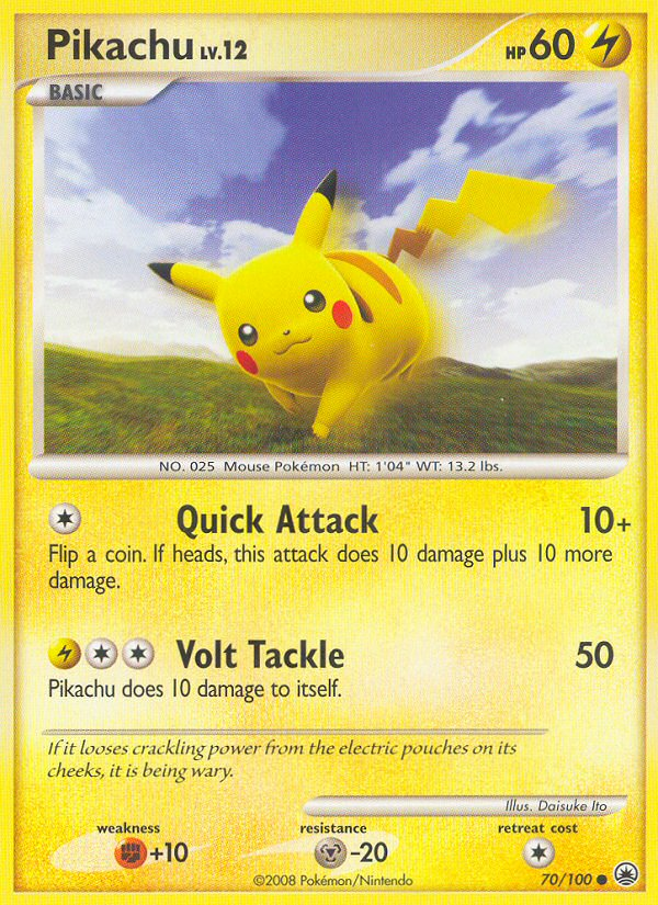 Pikachu z edície Majestic Dawn, karta č.70