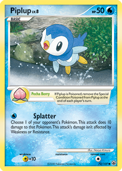 Piplup z edície Majestic Dawn, karta č.72