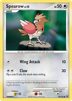 Spearow z edície Majestic Dawn, karta č.74