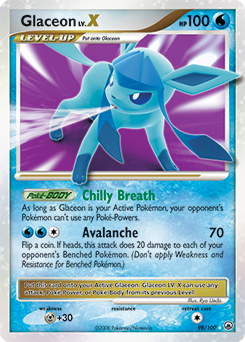 Glaceon LV.X z edície Majestic Dawn, karta č.98