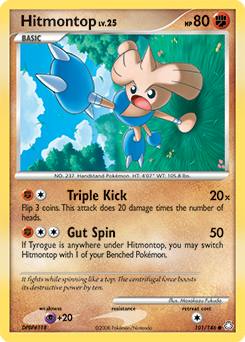 Hitmontop z edície Legends Awakened, karta č.101