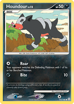 Houndour z edície Legends Awakened, karta č.103