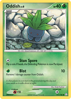 Oddish z edície Legends Awakened, karta č.111