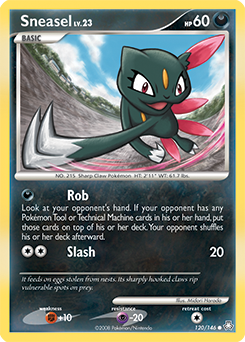 Sneasel z edície Legends Awakened, karta č.120