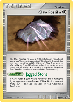 Claw Fossil z edície Legends Awakened, karta č.138