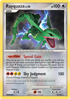 Rayquaza z edície Legends Awakened, karta č.14