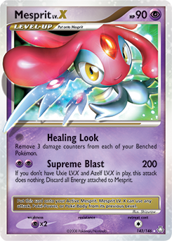 Mesprit LV.X z edície Legends Awakened, karta č.143