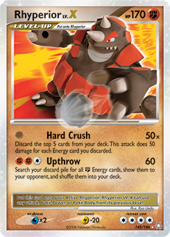 Rhyperior LV.X z edície Legends Awakened, karta č.145