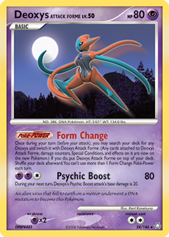 Deoxys Attack Forme z edície Legends Awakened, karta č.24