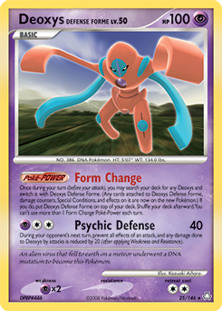 Deoxys Defense Forme z edície Legends Awakened, karta č.25