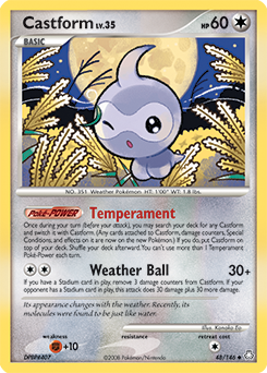 Castform z edície Legends Awakened, karta č.48