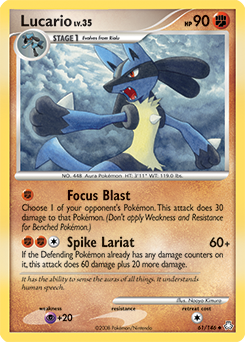 Lucario z edície Legends Awakened, karta č.61