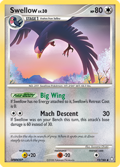 Swellow z edície Legends Awakened, karta č.73