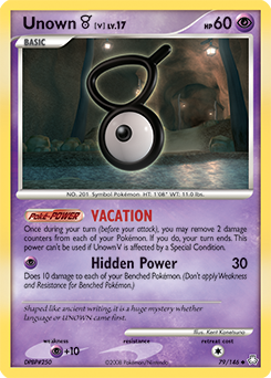 Unown [V] z edície Legends Awakened, karta č.79