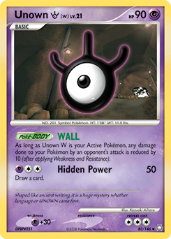 Unown [W] z edície Legends Awakened, karta č.80