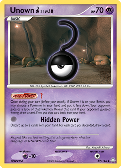 Unown [?] z edície Legends Awakened, karta č.82
