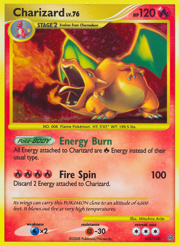 Charizard z edície Stormfront, karta č.103