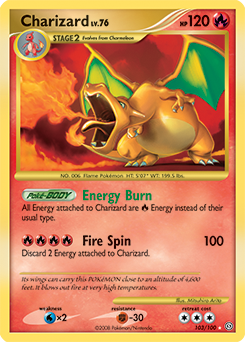 Charizard z edície Stormfront, karta č.103