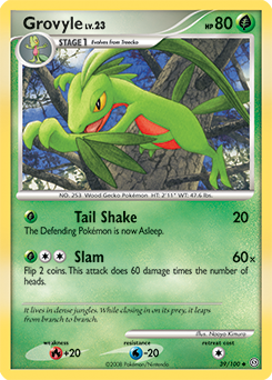 Grovyle z edície Stormfront, karta č.39