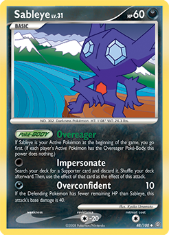 Sableye z edície Stormfront, karta č.48