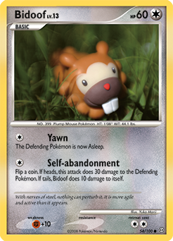 Bidoof z edície Stormfront, karta č.54