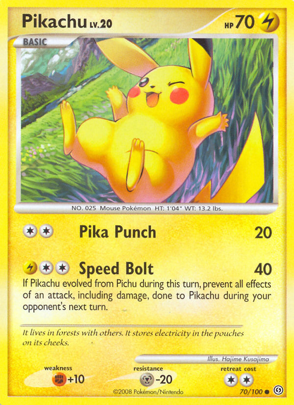 Pikachu z edície Stormfront, karta č.70