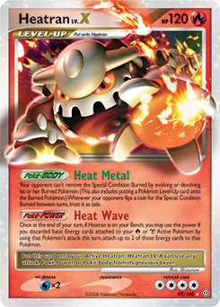 Heatran LV.X z edície Stormfront, karta č.97