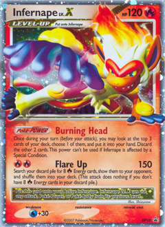 Infernape LV.X z edície DP Black Star Promos, karta č.DP10
