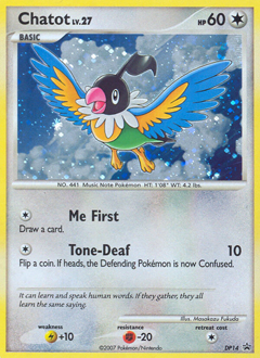 Chatot z edície DP Black Star Promos, karta č.DP14