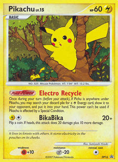 Pikachu z edície DP Black Star Promos, karta č.DP16