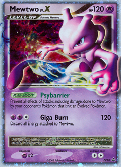 Mewtwo LV.X z edície DP Black Star Promos, karta č.DP28