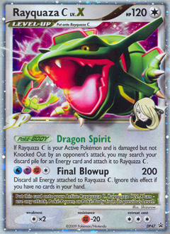Rayquaza C LV.X z edície DP Black Star Promos, karta č.DP47