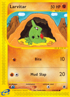 Larvitar z edície Expedition Base Set, karta č.116