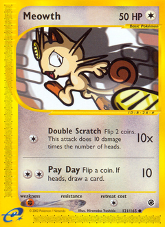 Meowth z edície Expedition Base Set, karta č.121