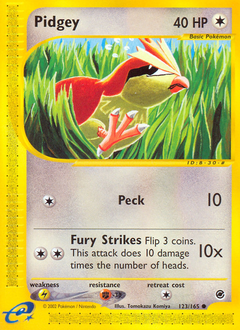 Pidgey z edície Expedition Base Set, karta č.123