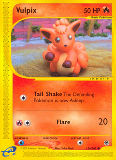 Vulpix z edície Expedition Base Set, karta č.136
