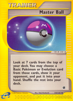 Master Ball z edície Expedition Base Set, karta č.143