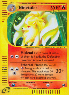 Ninetales z edície Expedition Base Set, karta č.21